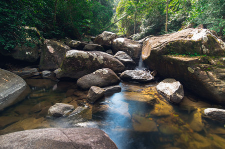 Travel concept of Khao Chamao Waterfall National Park love nature