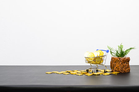 concept of financial growth in a stacked business On the desk in the officeの写真素材