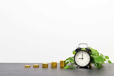 concept of financial growth in a stacked business On the desk in the officeの写真素材