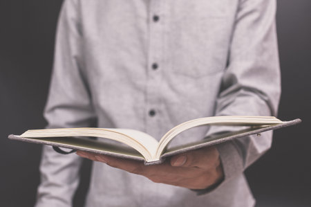 Book in human hands concept love to read books