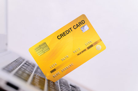 Credit card with computer Used in online shopping