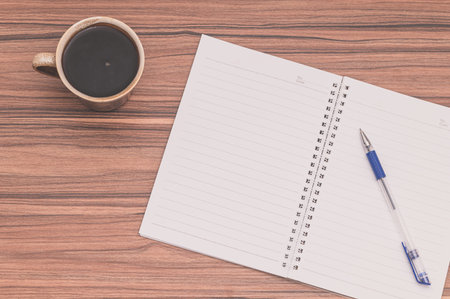 Concept of love to read and write With a coffee mug on the table