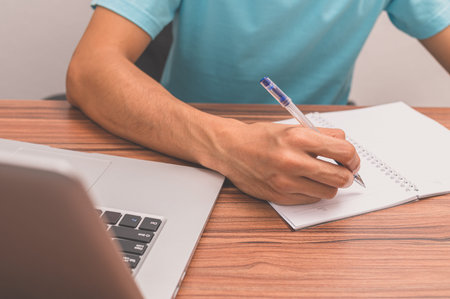People who write books At the desk
