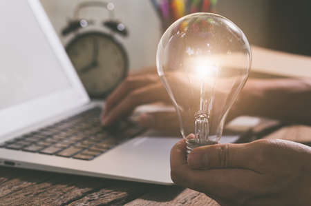 light bulb symbol of new ideas.の写真素材