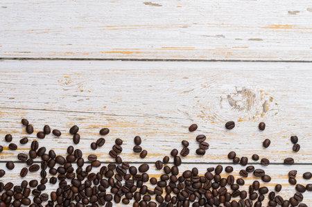 Love drinking coffee, coffee beans on the table