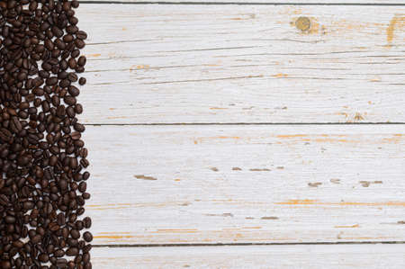 Love drinking coffee, coffee beans on the tableの写真素材