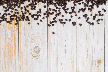 Love drinking coffee, coffee beans on the tableの写真素材