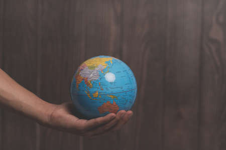 World Environment Day .Love the world .Hand holding a globeの写真素材