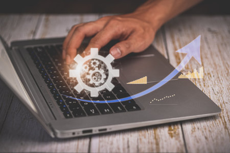use laptop ,analytics and financial and bank technology