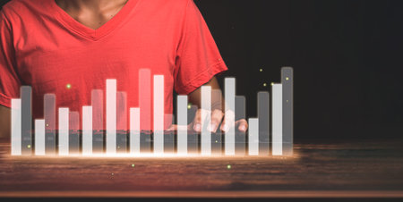 analytics and financial and bank technology growth concept
