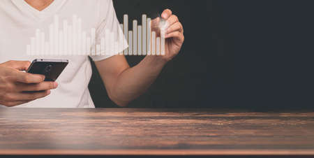 Investment graph business growth graphの写真素材