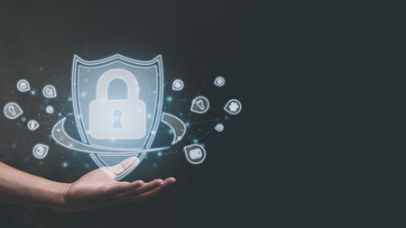 Symbol, padlock, data protection in the online world
