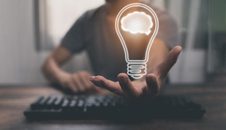light bulb icon concept find new ideas in work illustration