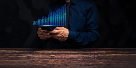 Business growth progress or success concept invest in trading illustration