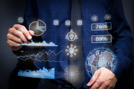 Graph investors stock business global economy illustration. Stock Market