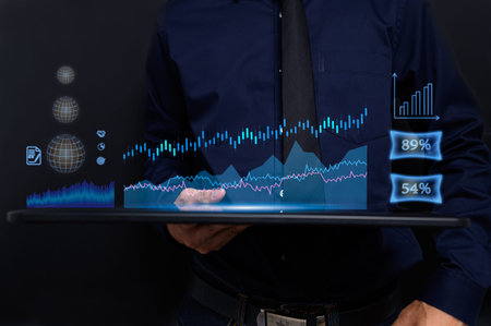 Graph investors stock business global economy illustration. Stock Market