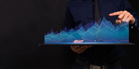 Graph investors stock business global economy illustration. Stock Market