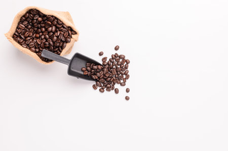 coffee beans white background scene