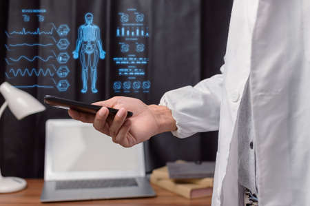 light doctor screen scanning human bodyの写真素材