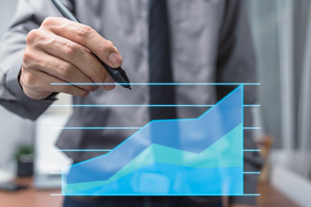 stock chart businessman investment chart growthの写真素材