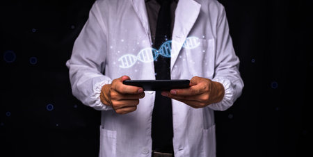 Doctor with DNA symbol