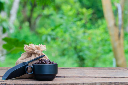 coffee beans coffee cup energyの写真素材