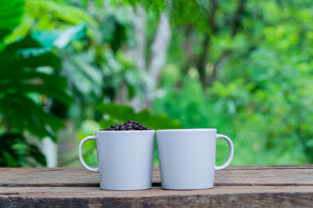 coffee beans coffee cup energyの写真素材