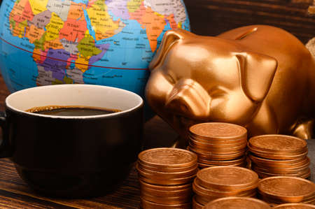 business finance and saving money investment , Money coin stackの写真素材