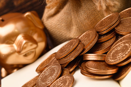 business finance and saving money investment , Money coin stack