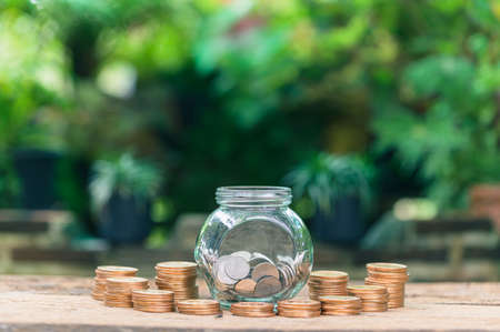 Save money, invest stocks, grow your income.の写真素材