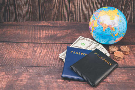 passport Save money for traveling and doing business around the world.の写真素材