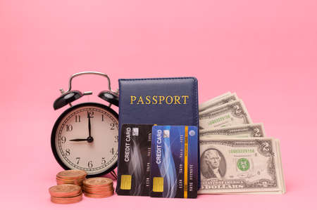 passport Save money for traveling and doing business around the world.の写真素材