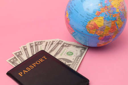 passport Save money for traveling and doing business around the world.の写真素材