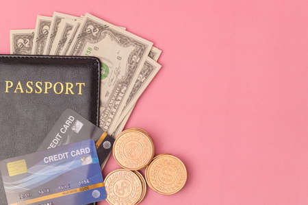 passport Save money for traveling and doing business around the world.の写真素材