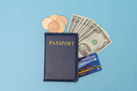 passport Save money for traveling and doing business around the world.の写真素材