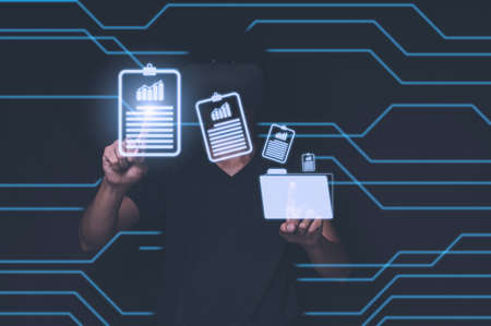 VR glasses virtual Global show documentの写真素材