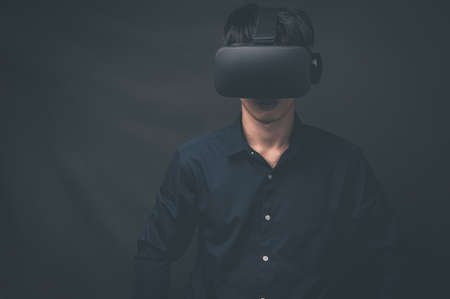 VR glasses connection metaverse online technologyの写真素材