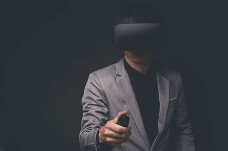 VR glasses connection metaverse online technologyの写真素材