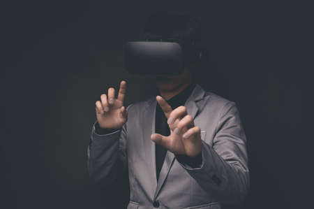 VR glasses connection metaverse online technologyの写真素材