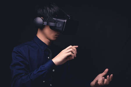 VR glasses connection metaverse online technologyの写真素材