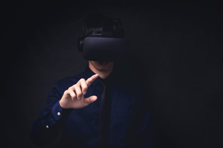 VR glasses connection metaverse online technology