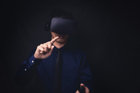 VR glasses connection metaverse online technologyの写真素材