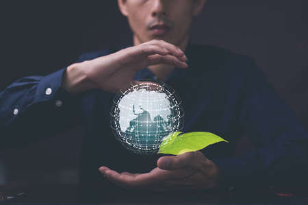 Concept Love the world, love nature 3d illustration metaverse Virtual Worldの写真素材