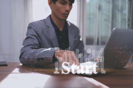 Think of a plan and start an investment business.の写真素材