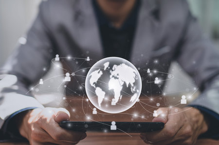 Network business, trade, sales, contact all over the world. with online system