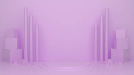 Empty background and stand display or shelf with studio for showing or design concept. Blank backdrop Realistic 3D renderの写真素材