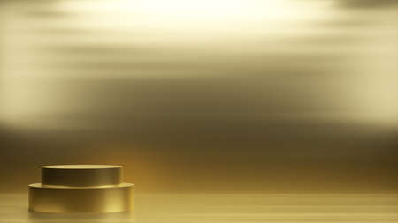 Empty background and stand display or shelf with studio for showing or design concept. Blank backdrop Realistic 3D renderの写真素材