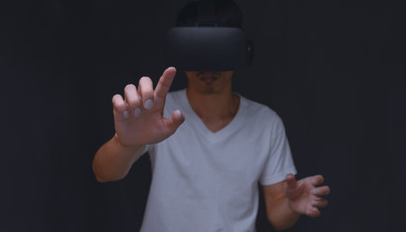 VR glasses connection metaverse online technology