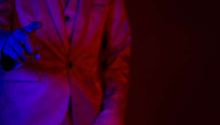 Gestures, poses, hand gestures, and the virtual world metaverse.の写真素材