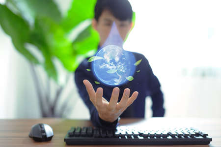 World water day, saving water quality campaign and environmental protection conceptの写真素材